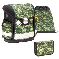 Ранец Belmil Classy - Camouflage Green, зеленый, с наполнением