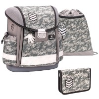 Ранец Belmil Classy - Camouflage Grey, серый, с наполнением