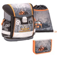 Ранец Belmil Classy - Excavator Grey, Экскаватор, серый, с наполнением
