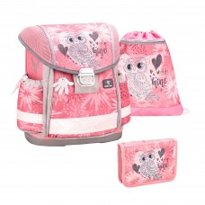 Ранец Belmil Classy - Owl Silver, Сова, розовый, с наполением
