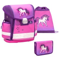 Ранец Belmil Classy - Sparkling Unicorn, Единорог, розовый, с наполнением
