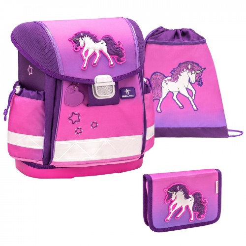 Ранец Belmil Classy - Sparkling Unicorn, Единорог, розовый, с наполнением