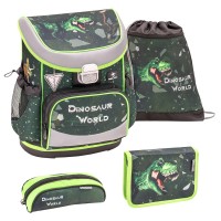 Ранец Belmil Mini-Fit - Dino Attack, Динозавр, зеленый, с наполнением