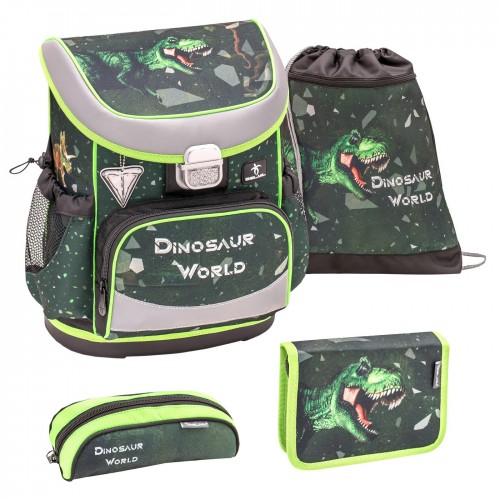 Ранец Belmil Mini-Fit - Dino Attack, Динозавр, зеленый, с наполнением