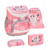 Ранец Belmil Mini-Fit - Owl Silver, Сова, розовый, с наполнением
