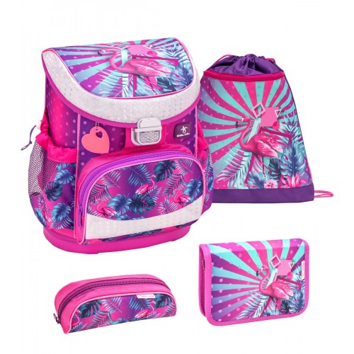 Ранец Belmil Mini-Fit - Tropical Flamingo, Фламинго, розовый, с наполнением