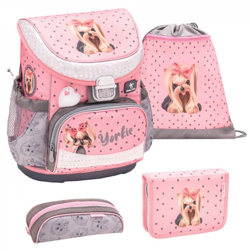 Ранец Belmil Mini-Fit - Yorki, Собачка, розовый, с наполнением
