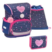 Ранец Belmil Compact - Simple Heart, Сердце, фиолетовый, с наполнением