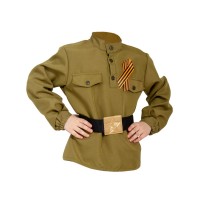 Карнавальный костюм Карнавалофф- Гимнастерка с ремнем, 7-9 лет