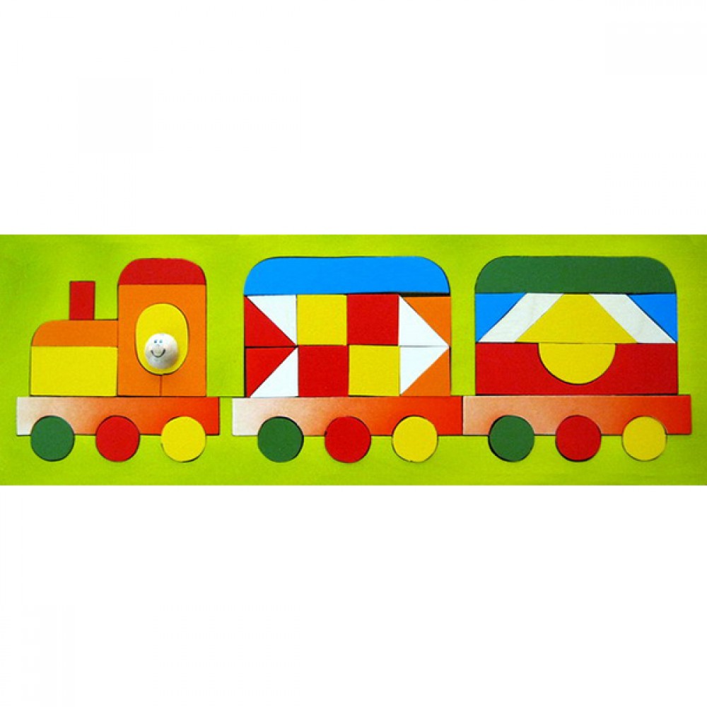 Поезд из геометрических фигур картинка