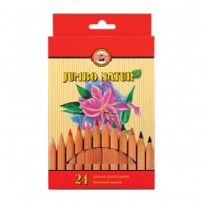 Карандаши цветные утолщенные Koh-I-Noor Jumbo natur, 24 цвета