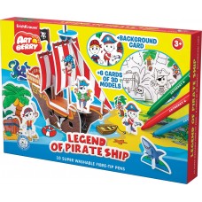 Игровой 3D пазл для раскрашивания Artberry Legend of Pirate Ship фломастеры 10 цветов