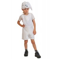 Карнавальный костюм Карнавалофф - Плюш. Зайчик белый, размер 92-122см Карнавальный костюм Карнавалофф - Плюш. Зайчик белый, размер 92-122см