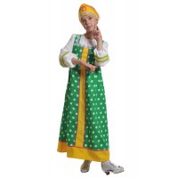 Карнавальный костюм Карнавалофф - Сказки. Аленушка в зеленом, размер 128-134см